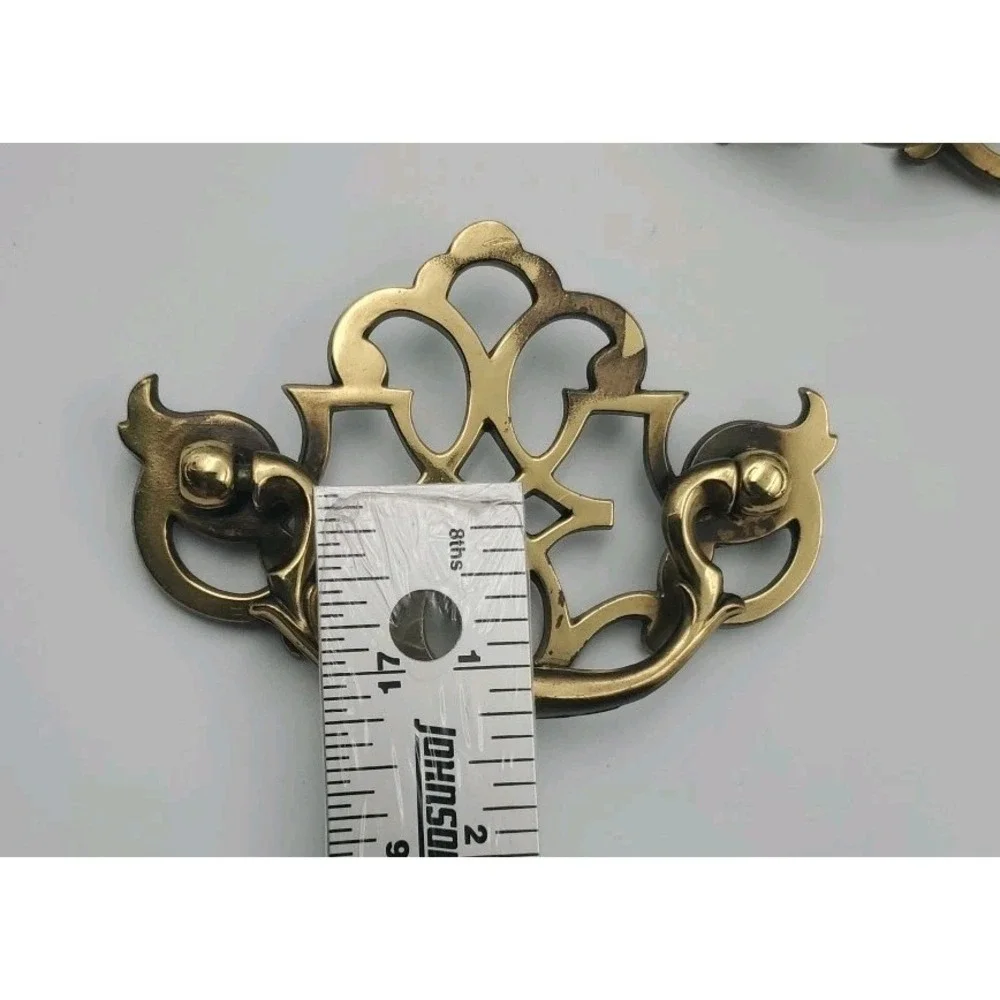 Vtg Keeler Brass K1522 Chippendale Batwing Openwork Drop Bail Drawer Pull 28 Pcs